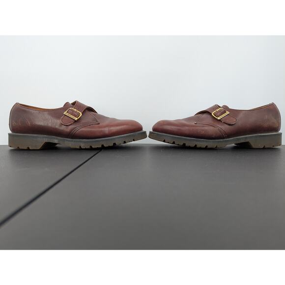 VTG Dr. Martens Brown Monk Strap Shoes Size 10 Made in England Preppy Chunky - Picture 6 of 10